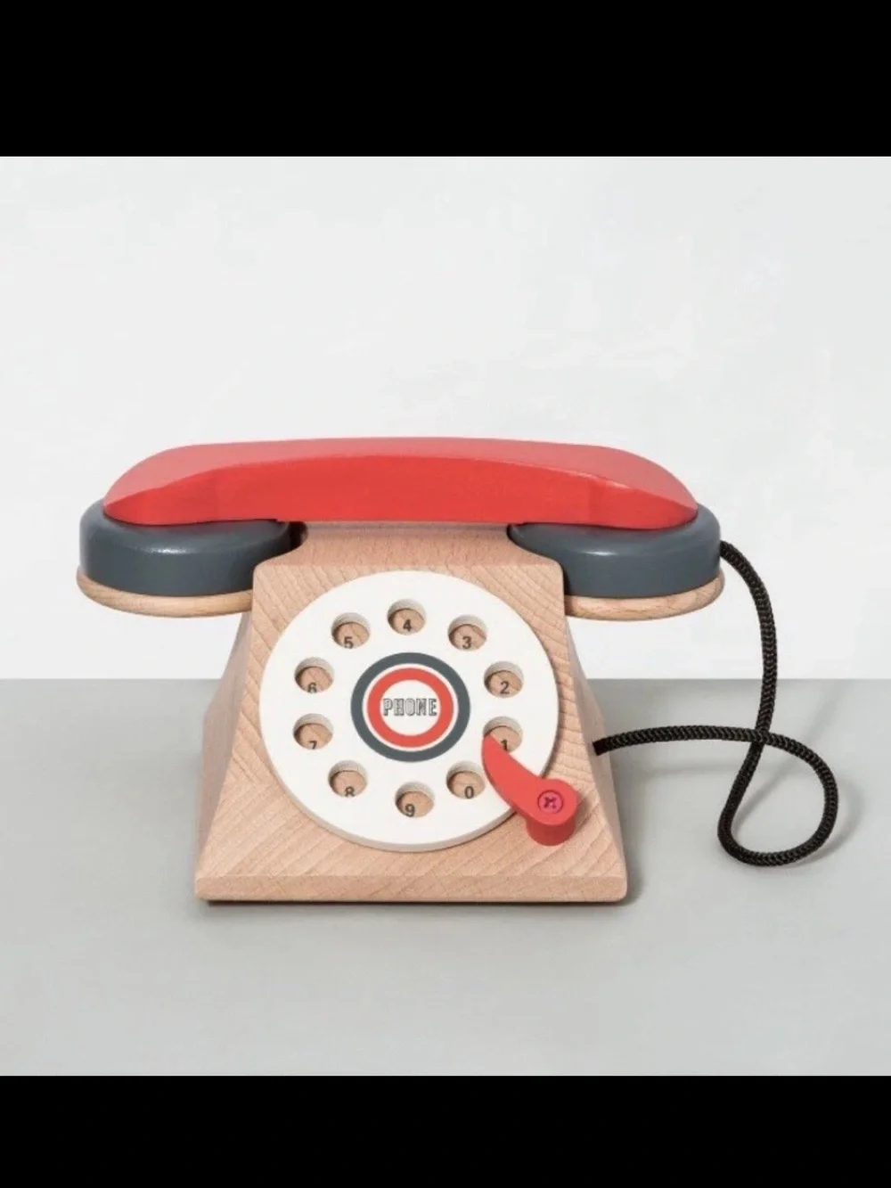 Hearth & Hand Magnolia Wood Kids Rotary Phone Toy Retired NWT New Wooden Toy